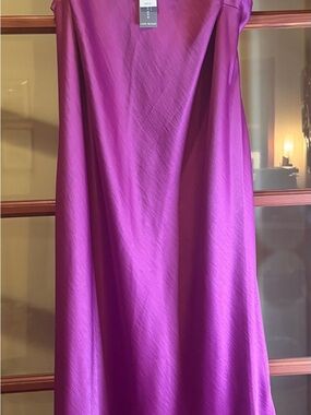 Lane Bryant NWT Satin Slip Dress Size 20 Purple Flowy Midi Maxi
